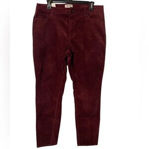 EV1 Jeans Womans Size 14 Burgundy Stretch Velvet